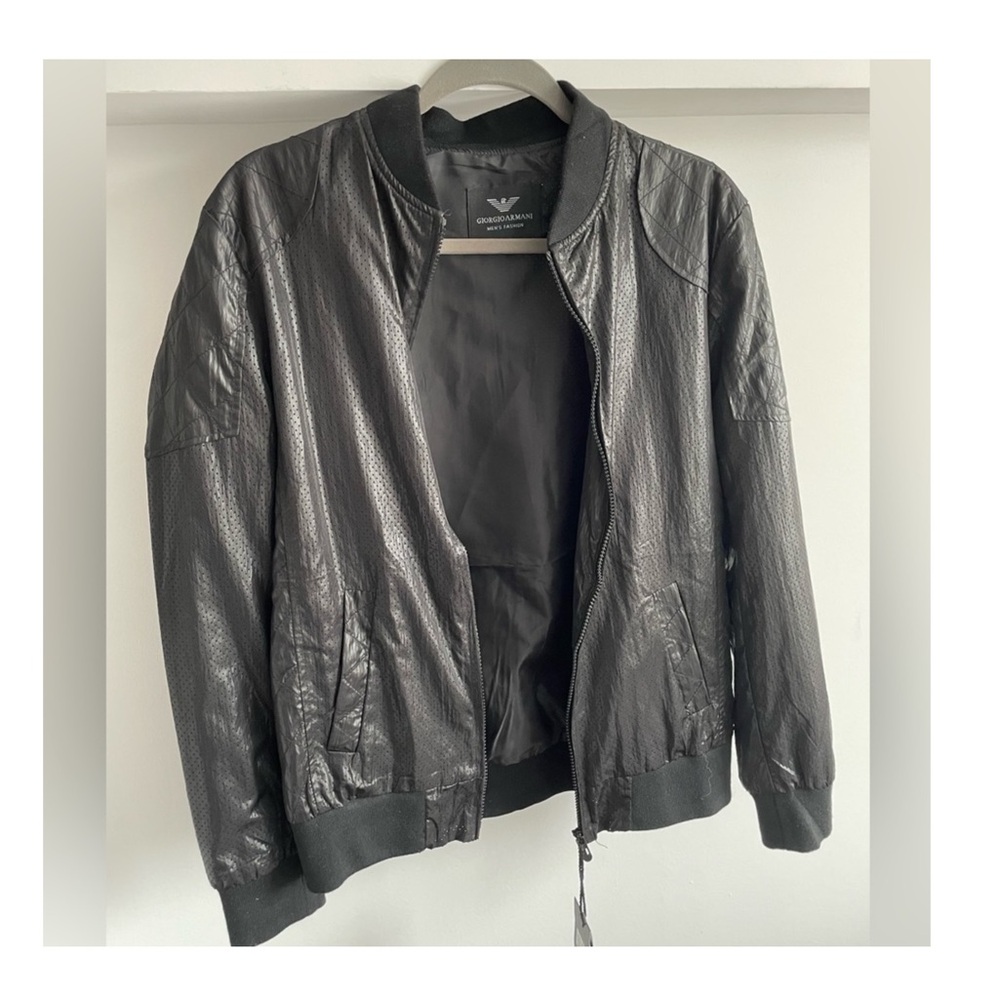 Giorgio Armani Men's Sleek Black Windbreaker